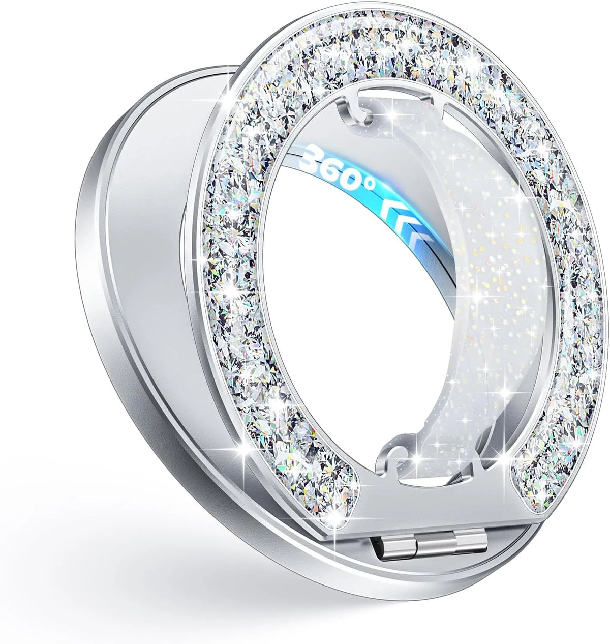 Gripmate Ring magnetic phone grip and stand in Glitter Silver