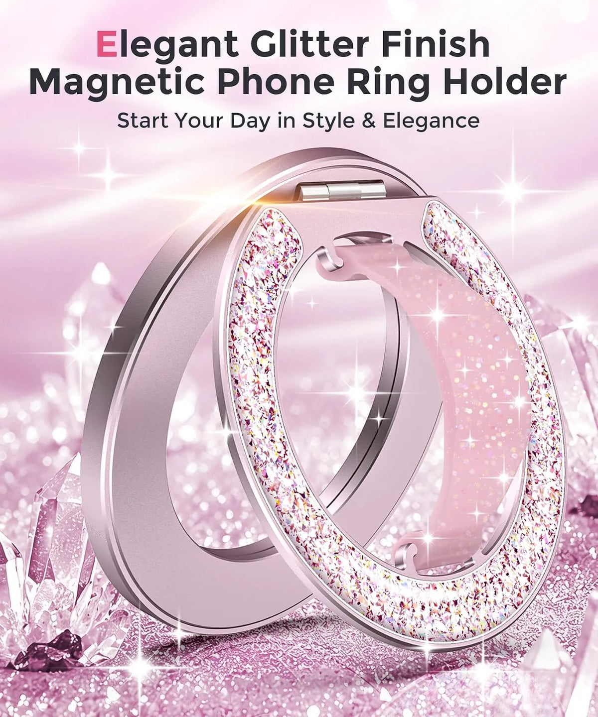 Gripmate Ring in Glitter Pink — elegant glitter finish