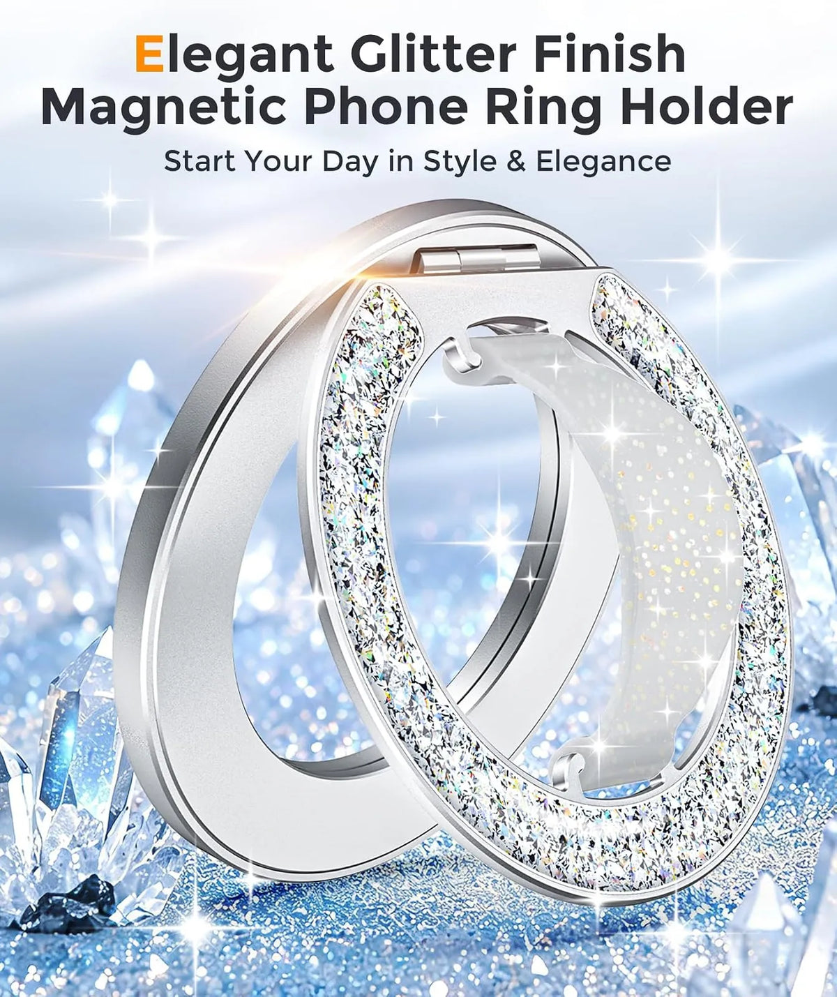 Gripmate Ring in Glitter Silver — elegant glitter finish