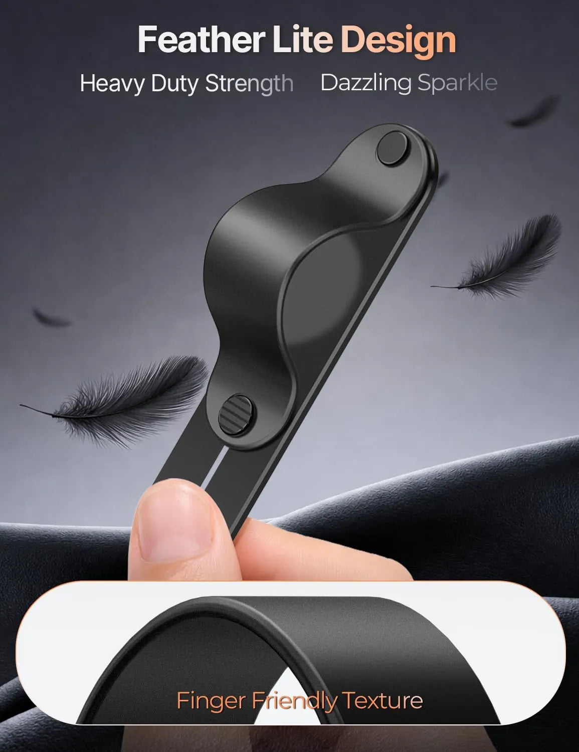 Gripmate Slim Black lightweight strap grip with a soft finger-friendly texture